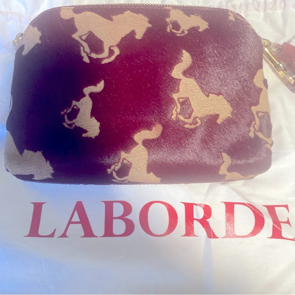 NWT Laborde Hair-On-Hide Tassel Gold Hardware Wristlet/Clutch - Picture 5 of 12